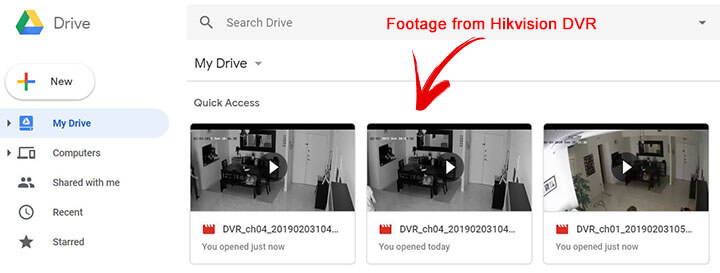 Ghi âm Hikvision DVR Google Drive